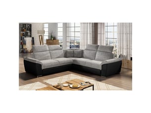 Canapé d'angle frederico gris grand angle convertible 266x266cm