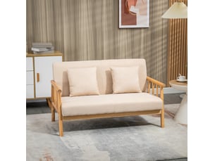 Canapé droit fixe BEAOK  2 places Polyester beige