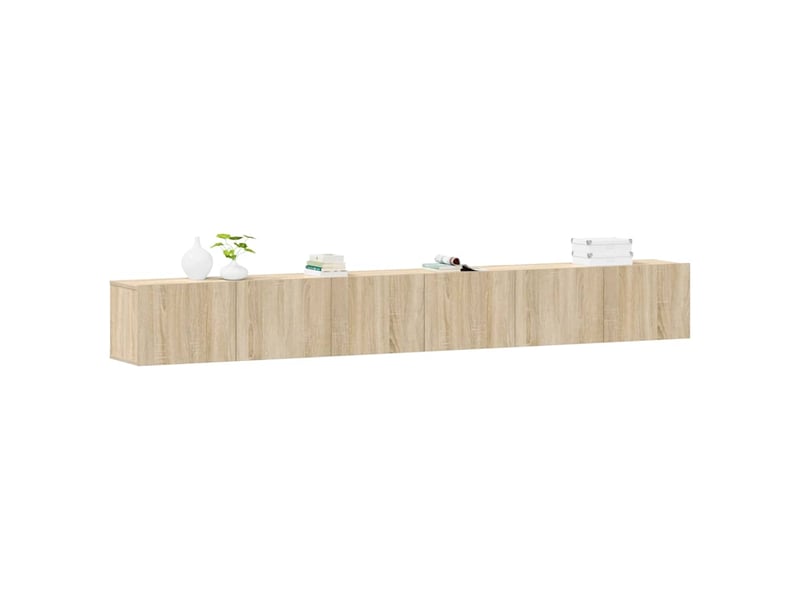  Ensemble de meubles tv 3 pcs chêne sonoma bois d'ingénierie shl17075  - Conforama C