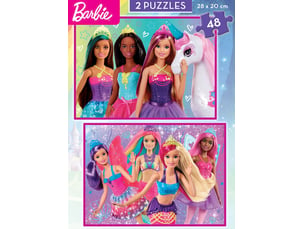 2 puzzles de 48 pieces barbie