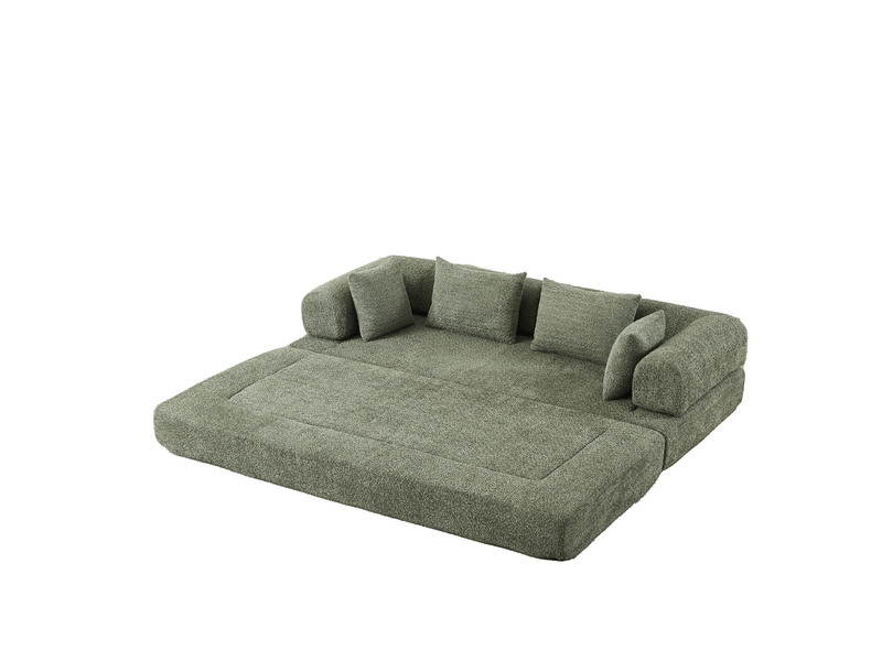 Canapé-lit modulaire 2 places 200x95x68 cm dossier réglable vert - Conforama A