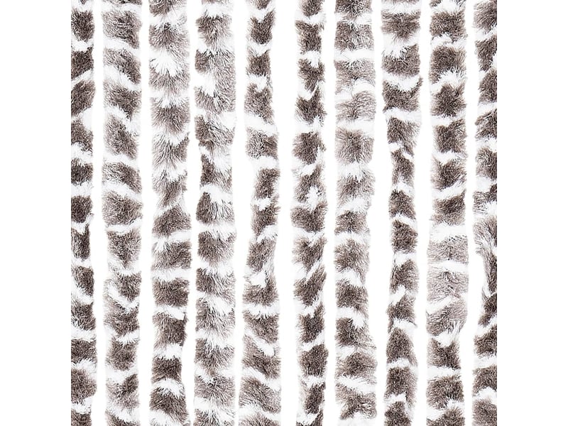  Rideau anti-mouches, moustiquaire taupe et blanc 90x200 cm chenille cf43583  - Conforama E