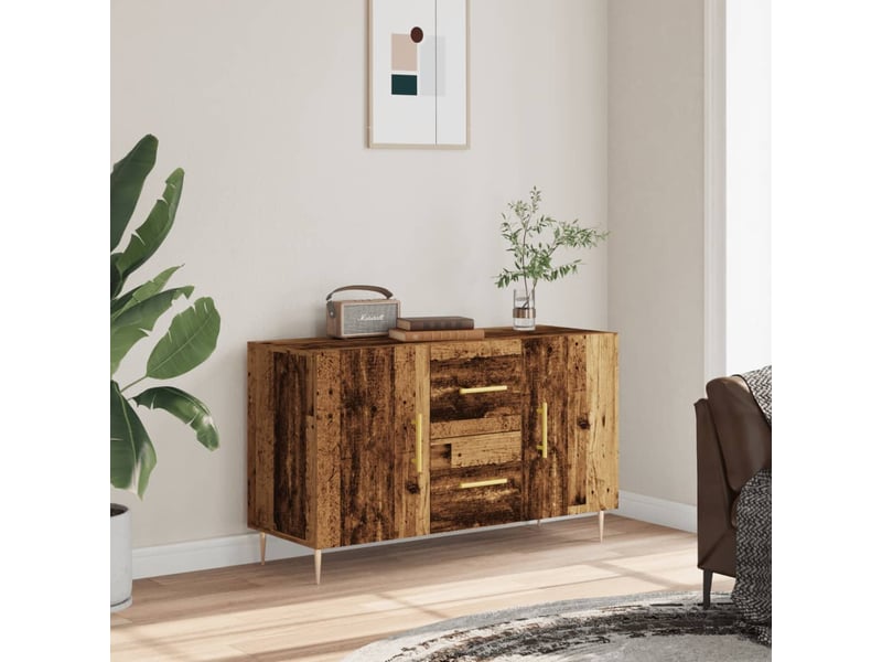  Buffet - bahut - meuble de rangement vieux bois 100x36x60 cm bois d'ingénierie  - Conforama C