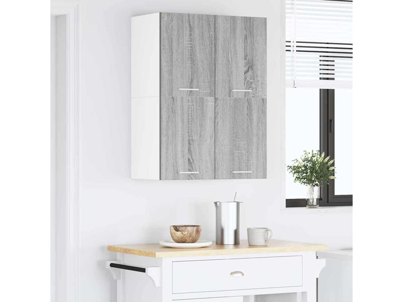 Meuble de rangement, armoire suspendue gris sonoma et blanc 60x31x40cm - Conforama D