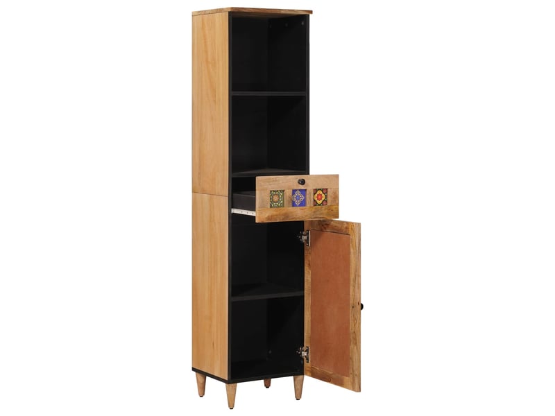  Armoire de salle de bain, cabinet de salle de bain naturel 38 x 33 x 160 cm cf65117  - Conforama A