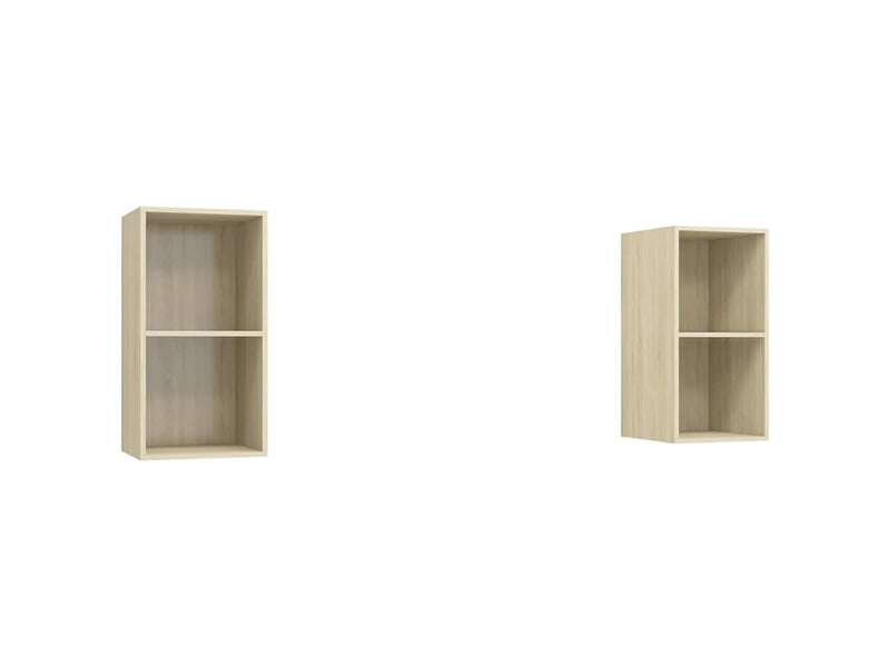  Lot de 2 meuble tv mural, meuble tv suspendu chêne sonoma bois d'ingénierie shl35789  - Conforama A