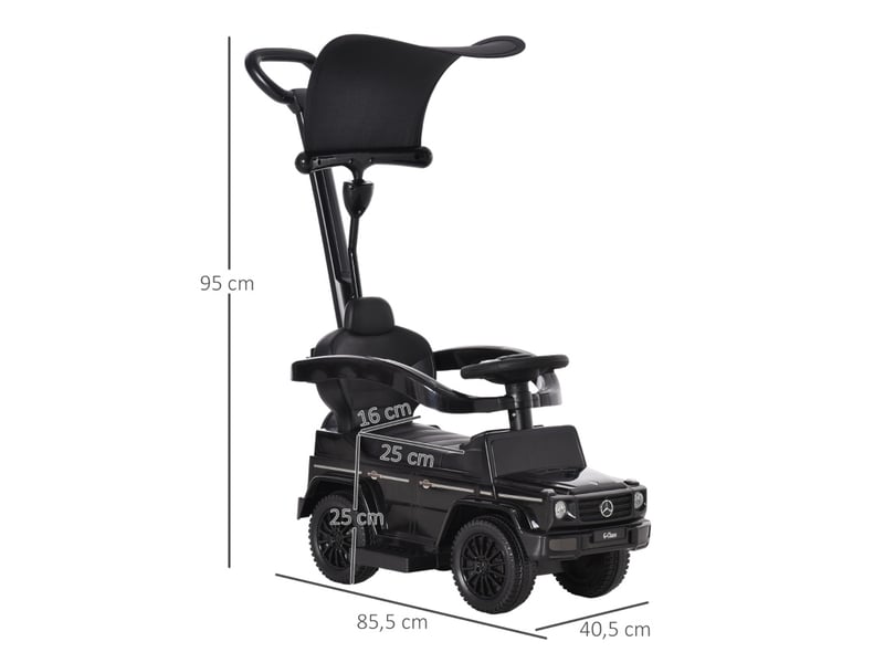  Voiture porteuse mercedes-benz g350 85,5x40,5x95 cm 3-en-1 avec barre de poussée noire  - Conforama E