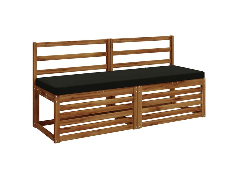  Lot de 2 coussins de banc, coussins d'assise vught 100 % polyester noir cf58044  - Conforama C