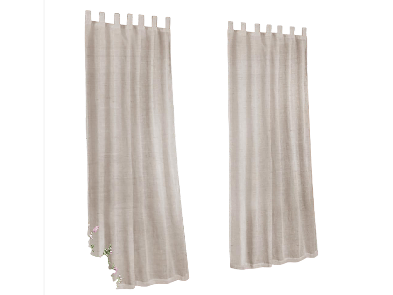  Rideaux d'extérieur à languettes - lot de 2. Rideau occultant imperméable avec fermeture velcro pour tonnelle, terrasse, pergola, h 213 cm x l 132 cm  - Conforama A