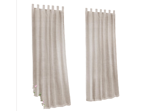 Rideaux d'extérieur à languettes - lot de 2. Rideau occultant imperméable avec fermeture velcro pour tonnelle, terrasse, pergola, h 213 cm x l 132 cm