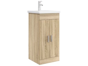 Meuble salle de bain avec évier, meuble de rangement chêne sonoma shl3759