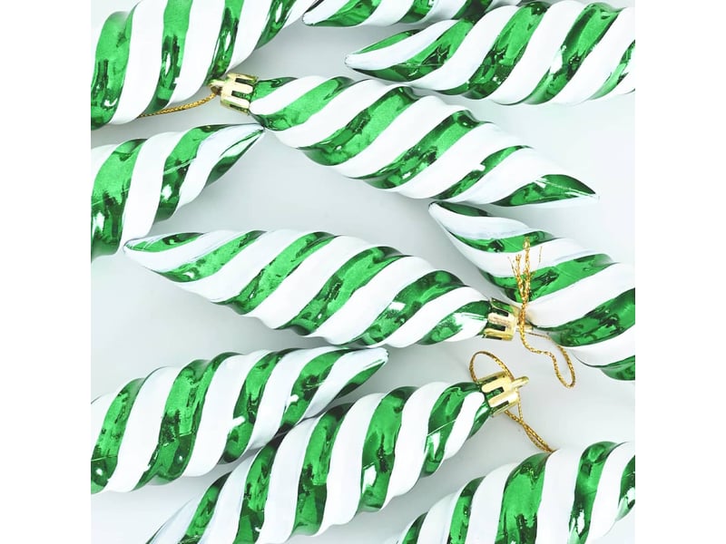  Boule en forme de spirale de noël 40 pcs vert 3 x 11 cm  - Conforama E