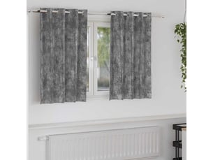 Lot de 2 rideaux en velours, rideaux de fenêtre gris 140 x 140 cm velours cf44198