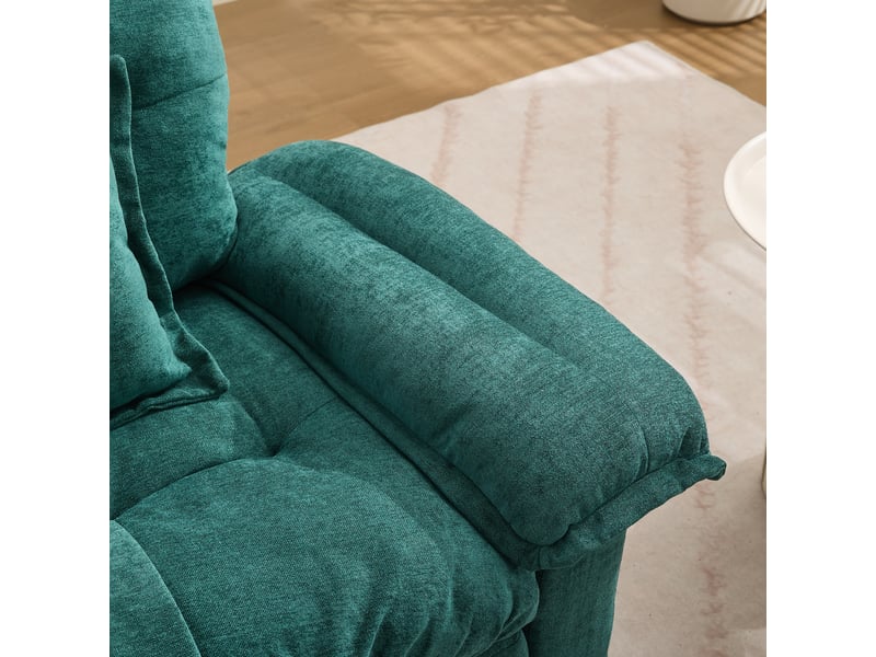 Fauteuil rotatif 360° en chenille vert - fauteuil pivotant surdimensionné pour salon et chambre avec coussin de soutien ergonomique - Conforama D