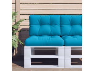 Coussin de palette, coussin de chaise, coussin de canapé bleu clair 60x40x12 cm tissu cf55305