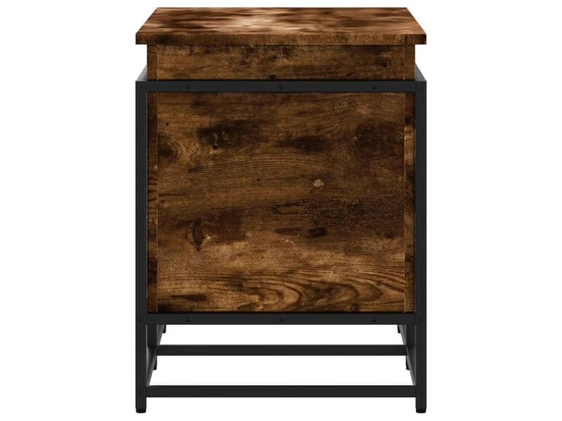  Boîte de rangement, coffre de rangement avec couvercle chêne fumé bois d'ingénierie shl773  - Conforama E