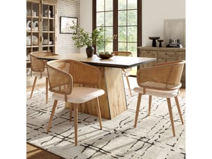 Lot de 4 chaises en pu cuir coloris beige avec pieds en métal