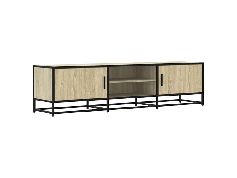  Meuble tv - banc tv - meuble de rangement chêne sonoma 160x35x41 cm bois d'ingénierie et métal  - Conforama A