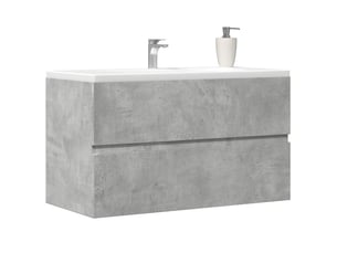 Armoire d'évier, meuble de rangement gris béton 90x38.5x45 cm aggloméré
