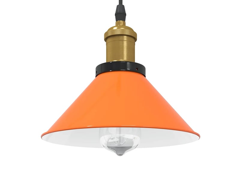 Lampe suspendue, suspension luminaire réglable hauteur e27 orange brillant métal shl48457 - Conforama B