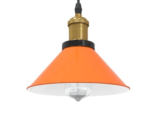 Lampe suspendue, suspension luminaire réglable hauteur e27 orange brillant métal shl48457