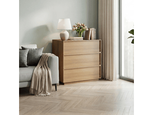 Chiffonnier <strong></strong> <strong>80x48x78cm</strong> coloris bois clair largeur 48 cm hauteur 78 cm