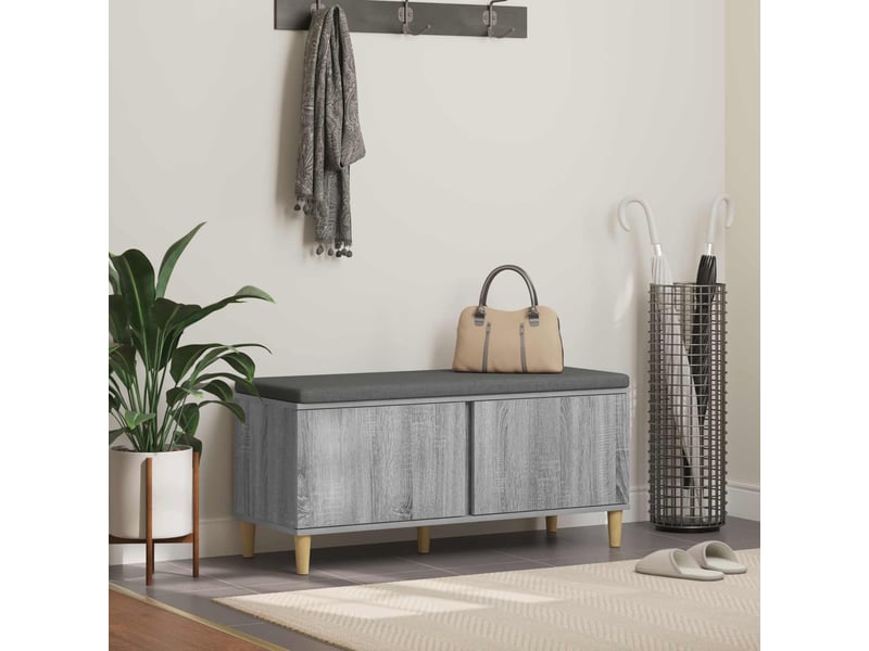  Banc d'entrée, banc interieur avec coussin gris sonoma 100x38x46 cm shl41488  - Conforama B