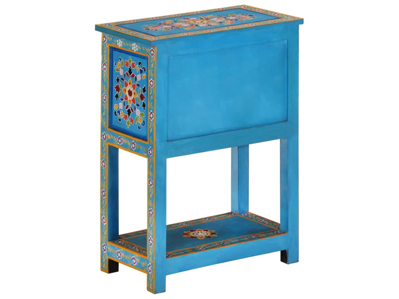  Buffet - bahut - meuble de rangement turquoise 55x30x76 cm bois massif de manguier  - Conforama E