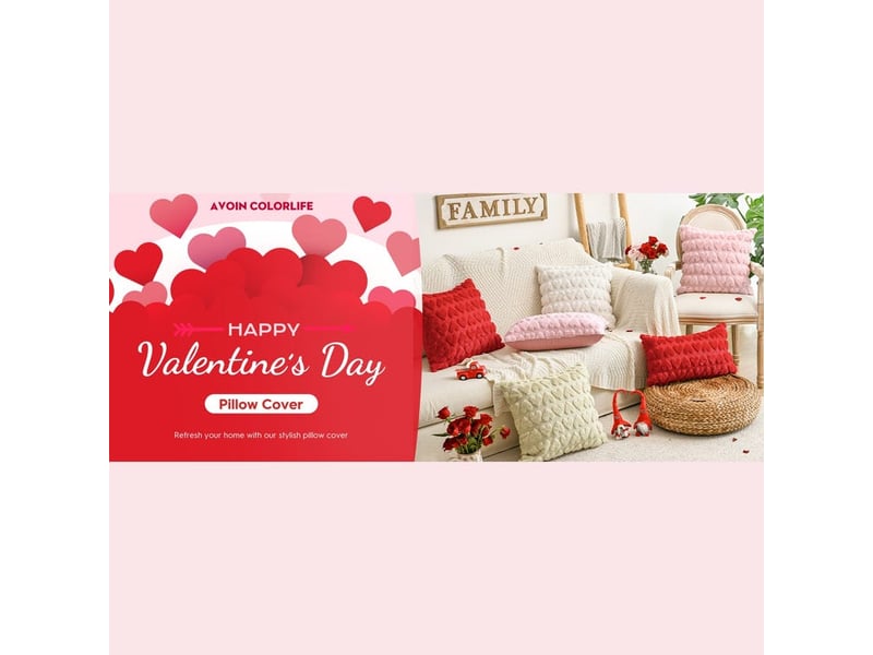  Housse de coussin décorative carrée 45 x 45 cm rose  - Conforama D