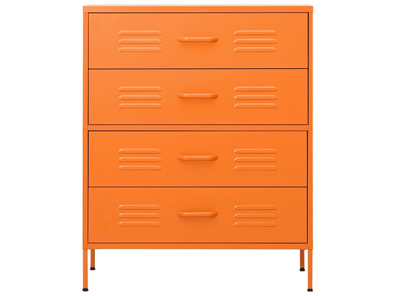  Commode chambre adulte, armoire à tiroirs orange 80x35x101,5 cm acier  - Conforama C