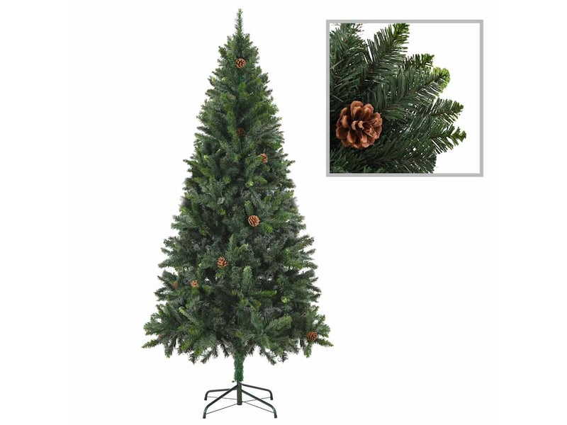  Sapin de noël - arbre de noël artificiel pré-éclairéboules pommes de pin 180cm  - Conforama A
