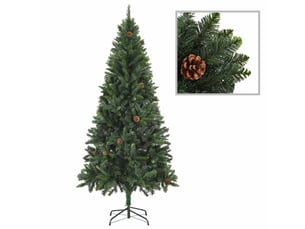 Sapin de noël - arbre de noël artificiel pré-éclairéboules pommes de pin 180cm