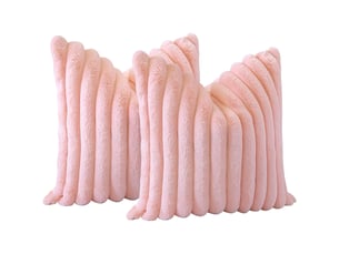 Lot de 2 housses de coussin 45 x 45 cm peluche rose chicfurn