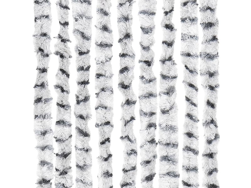  Rideau anti-mouches, moustiquaire gris clair et gris foncé 90x200 cm chenille cf43541  - Conforama E