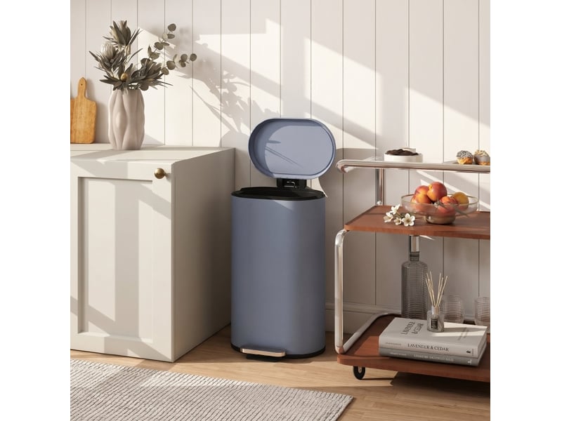 Poubelle de cuisine à pédale 30 l 36,5 x 31 x 61 cm – grise – couvercle soft-close et seau amovible - Conforama D