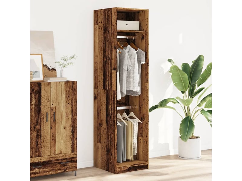  Garde-robe, armoire de rangement vieux bois 50x50x200 cm bois d'ingénierie shl39133  - Conforama C