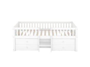 Lit avec rangement 90x200 cm MAISONORA coloris blanc