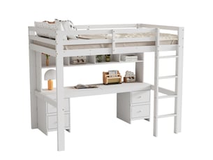 Lit mezzanine 90x200 cm ROLIPO coloris blanc