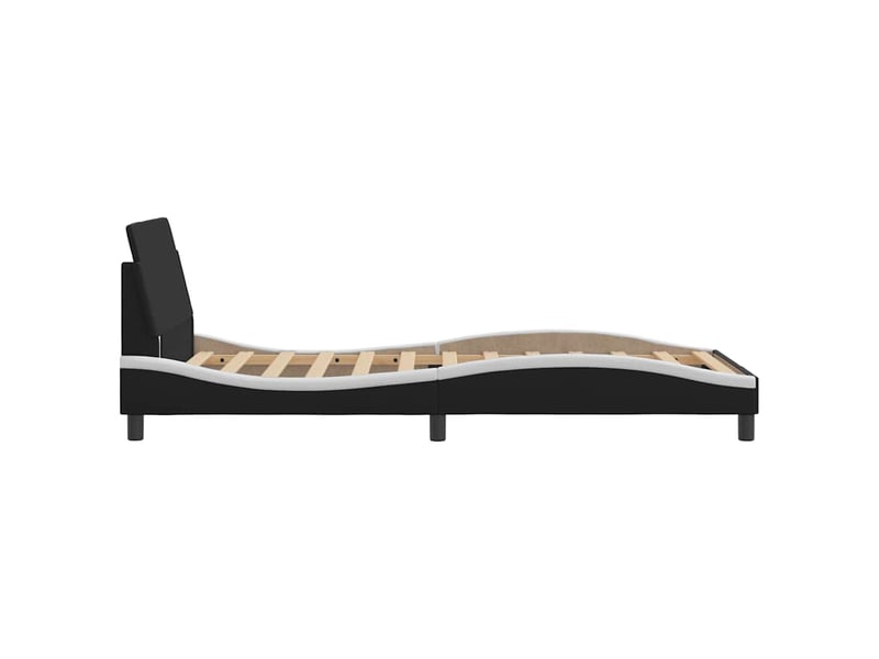  Lit simple- lit adulte -  cadre de lit dover noir et blanc 100x200 cm similicuir  - Conforama D