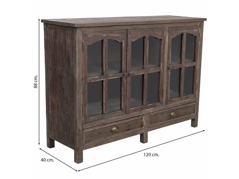  Buffet en bois marron 120x40x88 cm h  - Conforama C