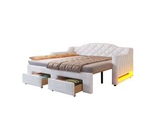 Lit banquette 90x200 cm <strong>SAPGAKS</strong>  <strong></strong> coloris blanc