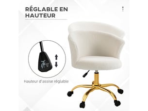Fauteuil de bureau avec assise réglable en hauteur