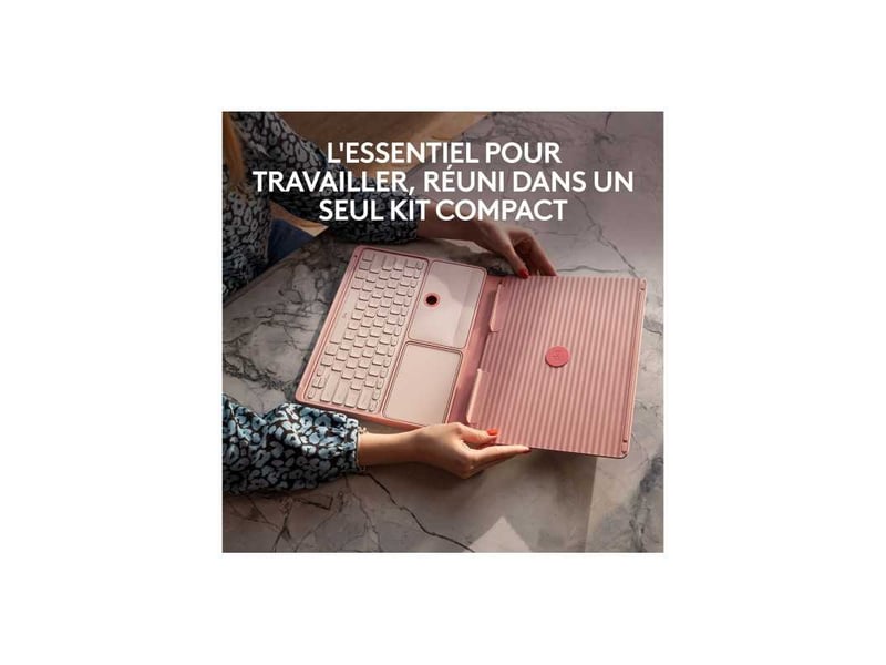  Clavier sans fil pop up rose avec pavé tactile et support pliable bluetooth 7829426 - Conforama C