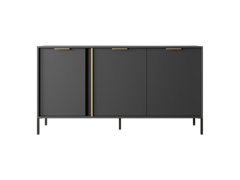  Buffet hamagami, buffet 3 étagères, 153x40x81h cm noir Hamagami - Conforama E