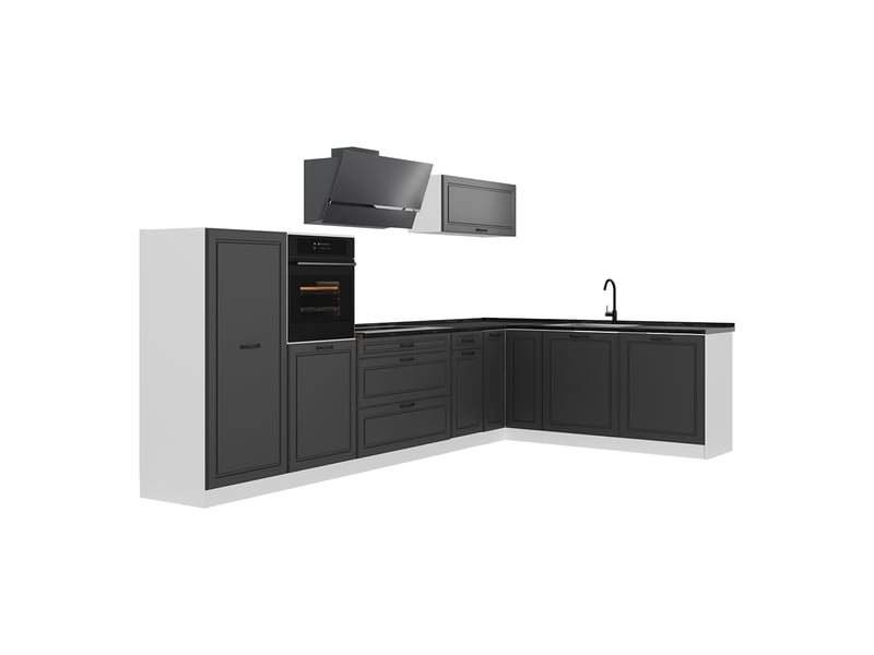  Vicco cuisine en angle, anthracite campagneblanc, 347 x cm sans plan de travail  - Conforama A