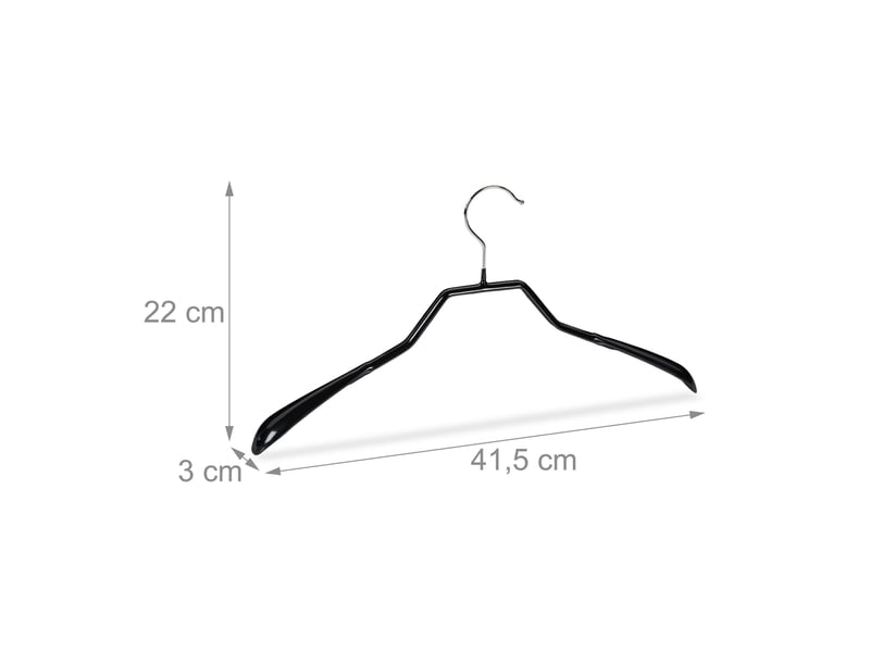  Lot de 30 cintres à veste épaules larges antidérapants taille 22 x 41,5 x 3 cm en métal noir 13_0009781  - Conforama B