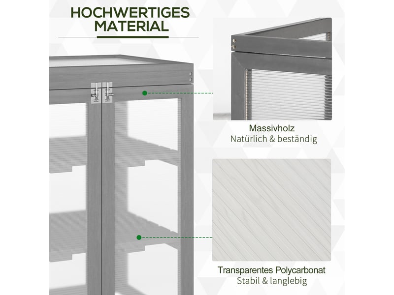  Serre de jardin compacte - 3 niveaux - 2 portes - polycarbonate résistant aux intempéries 58x44x78cm - Conforama D