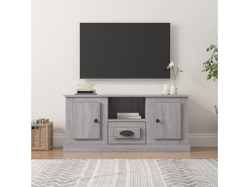  Meuble tv - banc tv - meuble de rangement sonoma gris 100x35,5x45 cm bois d'ingénierie  - Conforama B