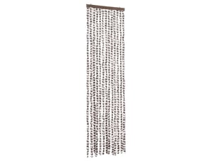Rideau anti-mouches, moustiquaire taupe et blanc 56x200 cm chenille cf43582