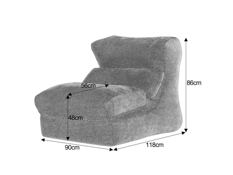  Fauteuil relax convertible 1 place en chenille et mousse, design contemporain, chaise longue pour salon et chambre  - Conforama C